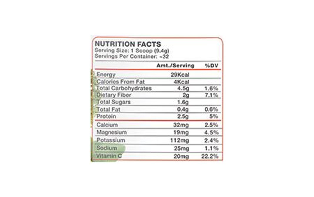 Vitrovea Whole Greens Powdered Mix Lime Flavor   Plastic Bottle  300 grams